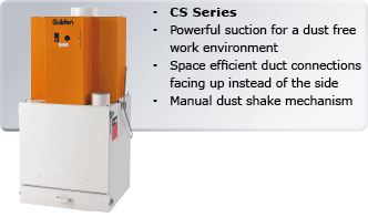 powerful dust collector CS-series with space efficient duct connections on the top instead of on the sides